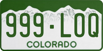 CO license plate 999LOQ
