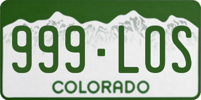 CO license plate 999LOS