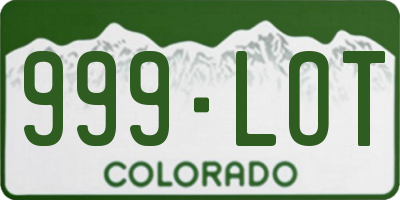 CO license plate 999LOT