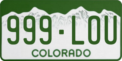CO license plate 999LOU