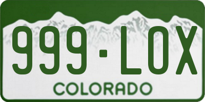 CO license plate 999LOX