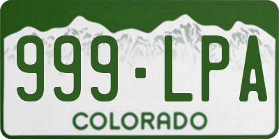 CO license plate 999LPA
