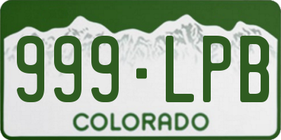 CO license plate 999LPB