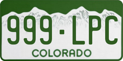 CO license plate 999LPC