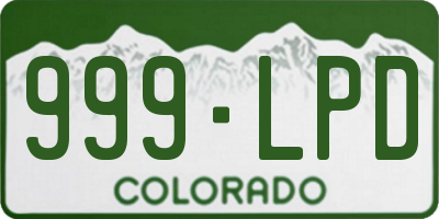CO license plate 999LPD