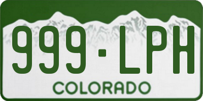 CO license plate 999LPH