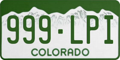 CO license plate 999LPI