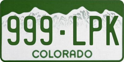 CO license plate 999LPK