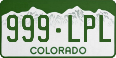 CO license plate 999LPL