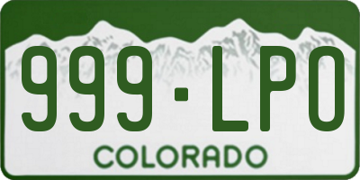 CO license plate 999LPO