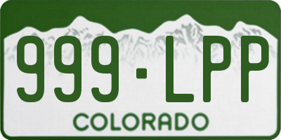 CO license plate 999LPP