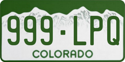 CO license plate 999LPQ