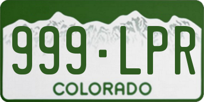 CO license plate 999LPR