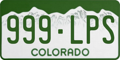 CO license plate 999LPS