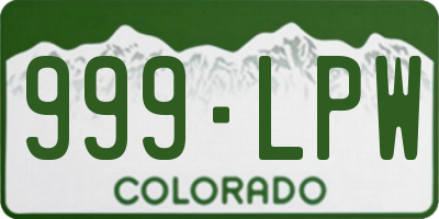 CO license plate 999LPW