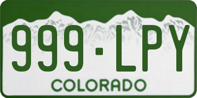 CO license plate 999LPY