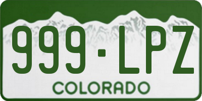 CO license plate 999LPZ