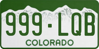 CO license plate 999LQB