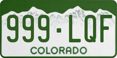 CO license plate 999LQF
