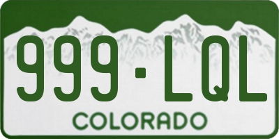 CO license plate 999LQL