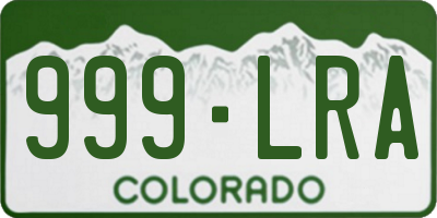 CO license plate 999LRA