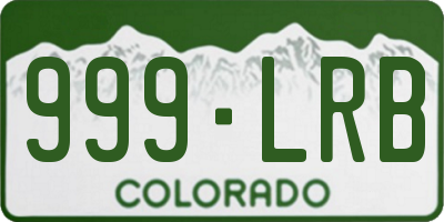 CO license plate 999LRB