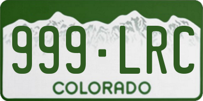 CO license plate 999LRC