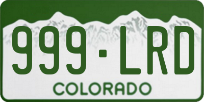 CO license plate 999LRD