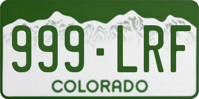 CO license plate 999LRF