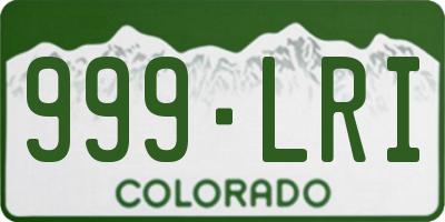 CO license plate 999LRI