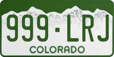 CO license plate 999LRJ