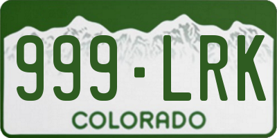 CO license plate 999LRK