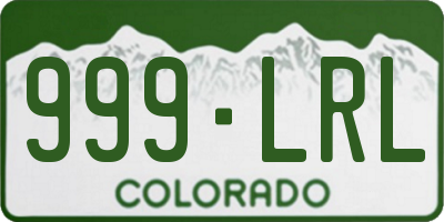 CO license plate 999LRL