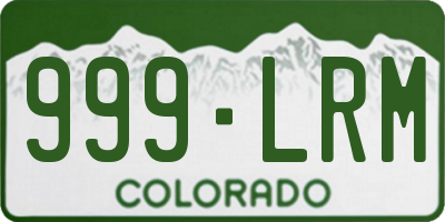 CO license plate 999LRM