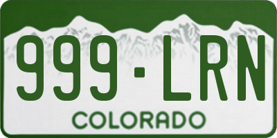CO license plate 999LRN