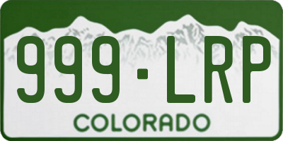 CO license plate 999LRP