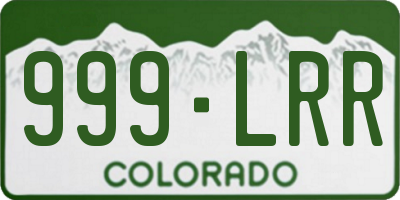 CO license plate 999LRR