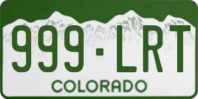 CO license plate 999LRT