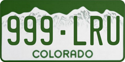 CO license plate 999LRU