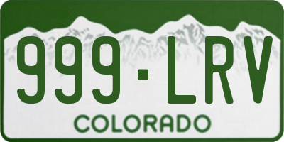 CO license plate 999LRV