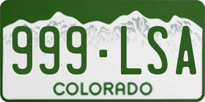 CO license plate 999LSA