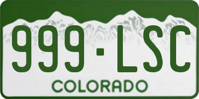 CO license plate 999LSC