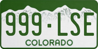 CO license plate 999LSE
