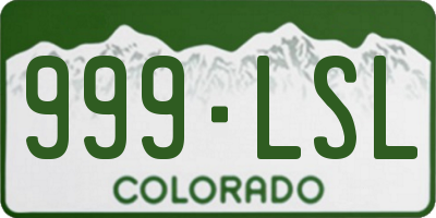CO license plate 999LSL