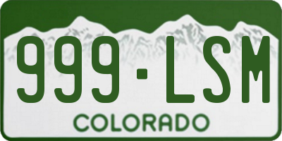 CO license plate 999LSM