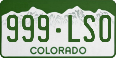 CO license plate 999LSO