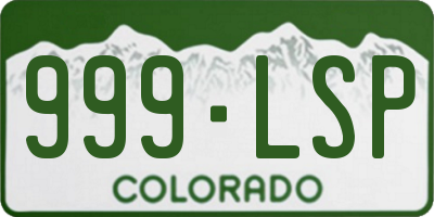 CO license plate 999LSP