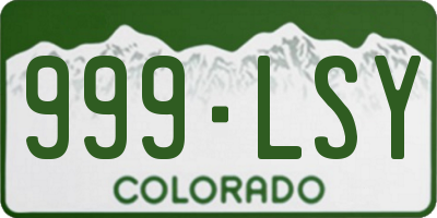CO license plate 999LSY