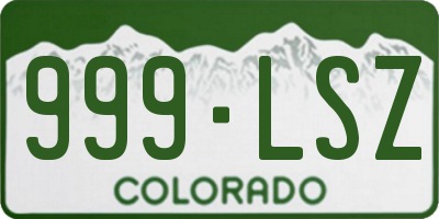 CO license plate 999LSZ
