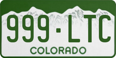 CO license plate 999LTC